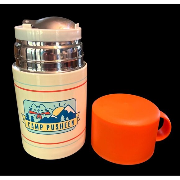 Pusheen Other - Pusheen Camp Cat BPA-Free Stainless Steel Food Jar With Orange Handle Lid Spoon
